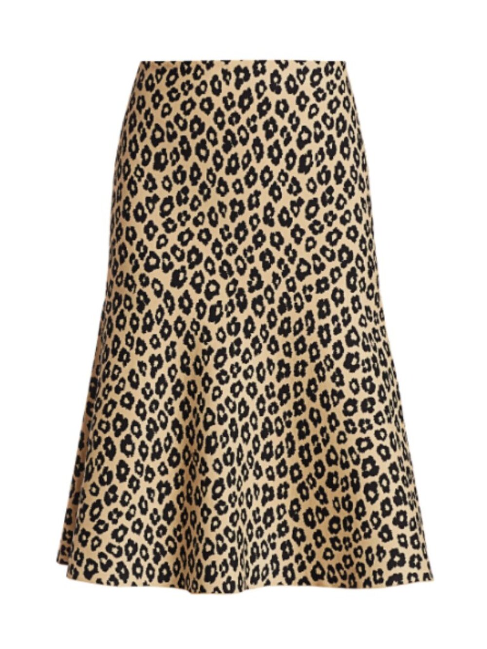 New $355 Theory Leopard Print Flared Skirt Black and Tan Khaki Size Medium NWT